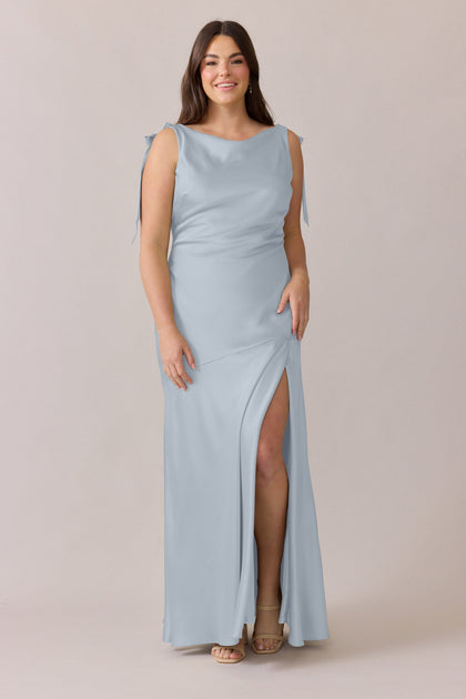 Aaliyah Satin Dress | Made To Order | Sky Blue