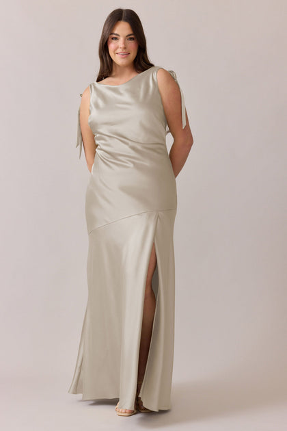 Aaliyah Satin Dress | Made To Order | Soft Champagne