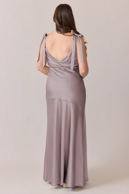 Aaliyah Satin Dress | Made To Order | Taupe
