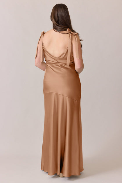 Aaliyah Satin Dress | Made To Order | Toffee