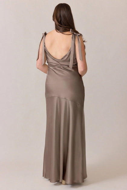 Aaliyah Satin Dress | Made To Order | Truffle