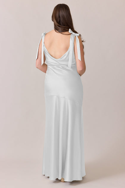Aaliyah Satin Dress | Made To Order | White Pearl