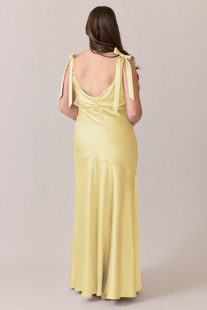 Aaliyah Satin Dress | Made To Order | Yellow