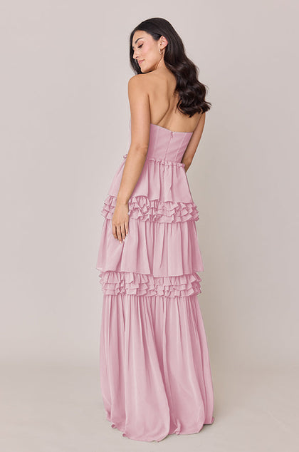Adeline Chiffon Dress | Made To Order | Blush Pink