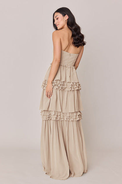 Adeline Chiffon Dress | Made To Order | Champagne