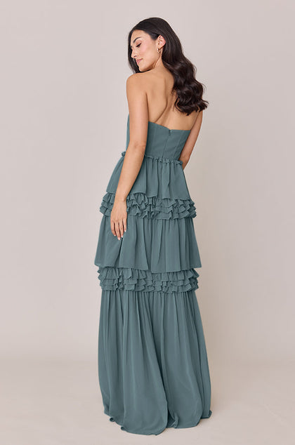 Adeline Chiffon Dress | Made To Order | Eucalyptus