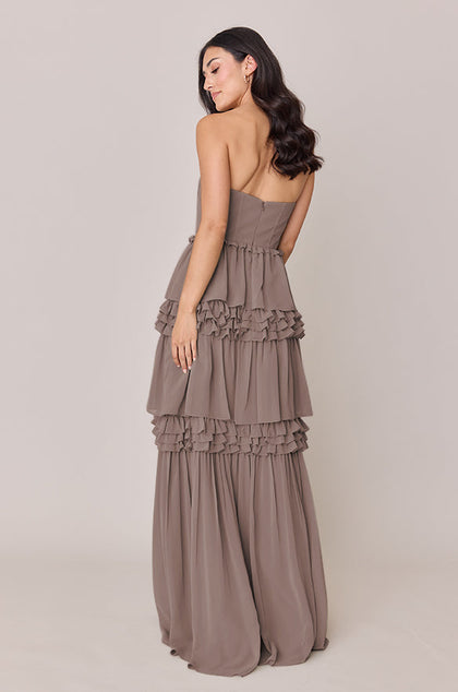 Adeline Chiffon Dress | Made To Order | Latte