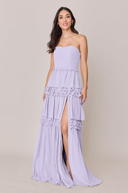 Adeline Chiffon Dress | Made To Order | Light Lavender