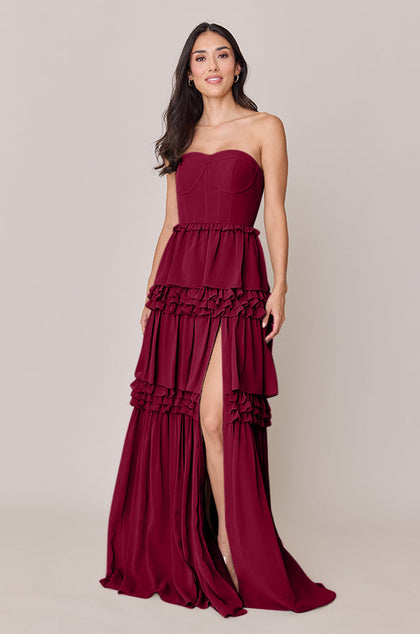 Adeline Chiffon Dress | Made To Order | Marsala