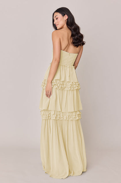 Adeline Chiffon Dress | Made To Order | Yellow