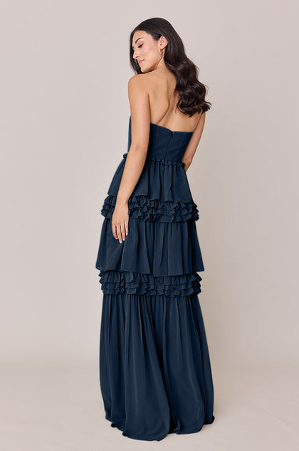 Adeline Chiffon Dress | Made To Order | Romantic Blue
