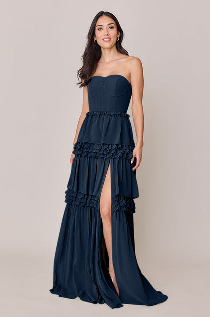 Adeline Chiffon Dress | Made To Order | Romantic Blue