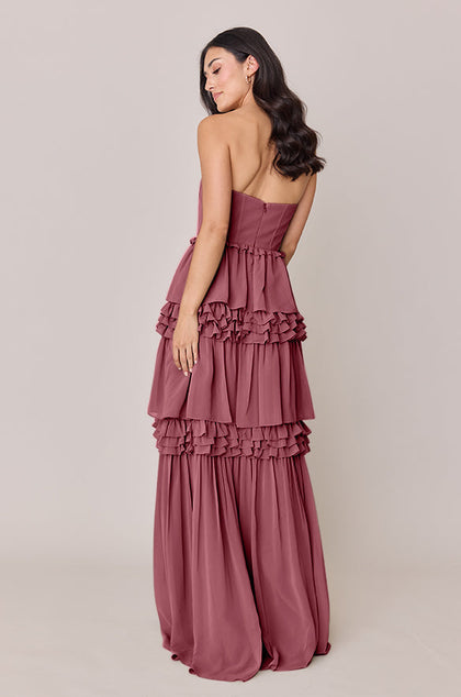 Adeline Chiffon Dress | Made To Order | Rosewood