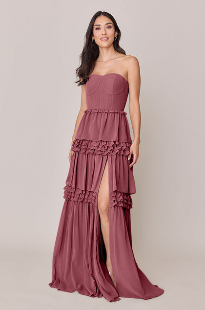 Adeline Chiffon Dress | Made To Order | Rosewood