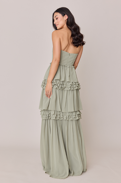 Adeline Chiffon Dress | Made To Order | Sage
