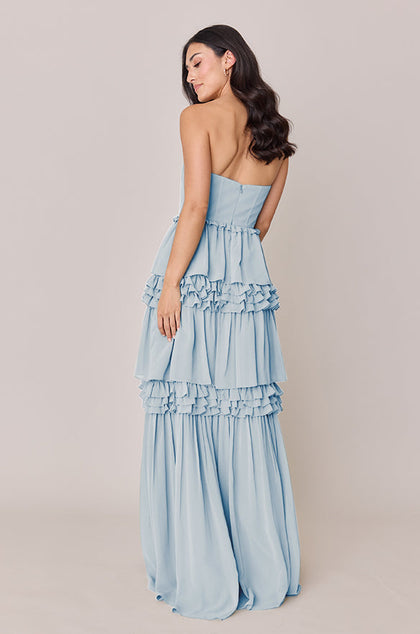 Adeline Chiffon Dress | Made To Order | Sky Blue