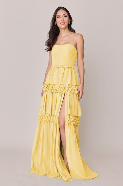 Adeline Chiffon Dress | Made To Order | Yellow