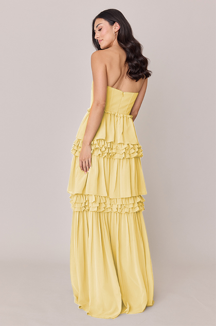 Adeline Chiffon Dress | Made To Order | Yellow