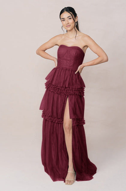 Adeline Tulle Dress | Made To Order | Cabernet