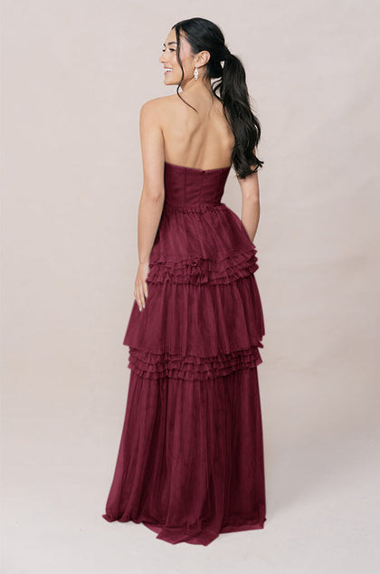 Adeline Tulle Dress | Made To Order | Cabernet