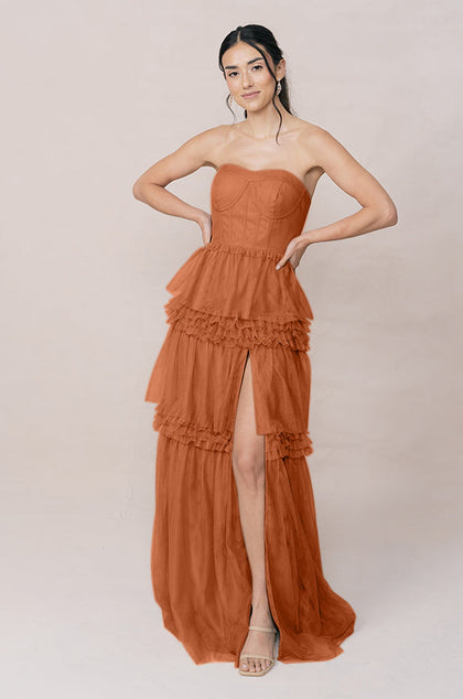 Adeline Tulle Dress | Made To Order | Rust