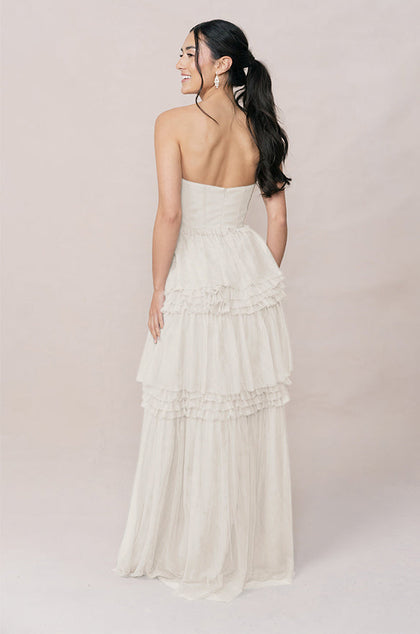 Adeline Tulle Dress | Made To Order | White Pearl