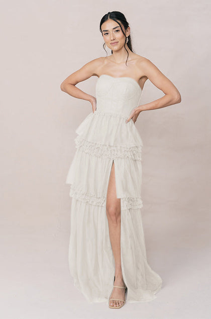 Adeline Tulle Dress | Made To Order | White Pearl