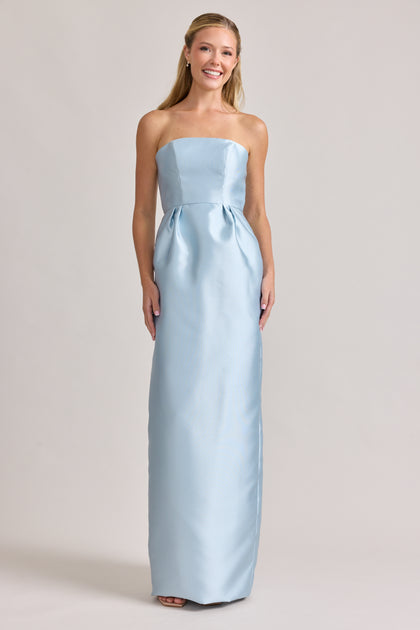 Adrienne Mikado Dress | Sky Blue