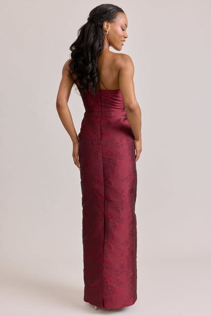 Adrienne Jacquard Dress | Made To Order | Cabernet
