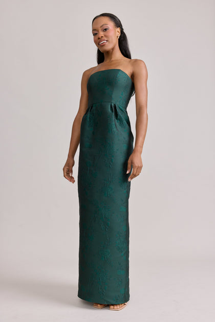 Adrienne Jacquard Dress | Made To Order | Classic Emerald
