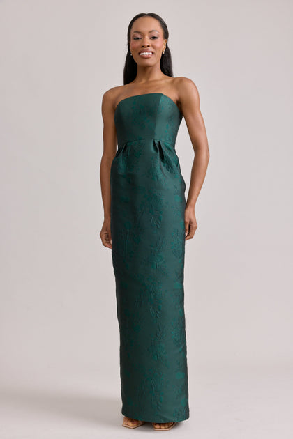 Adrienne Jacquard Dress | Made To Order | Classic Emerald