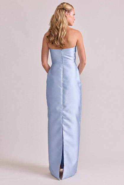 Adrienne Luxe Sateen Dress | Blue Mist
