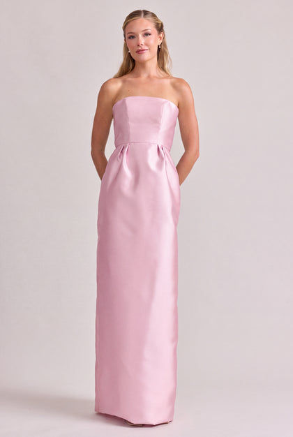 Adrienne Mikado Dress | Baby Pink