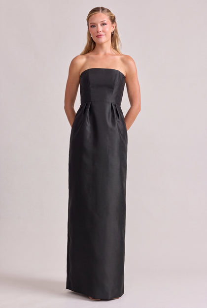 Adrienne Mikado Dress | Black