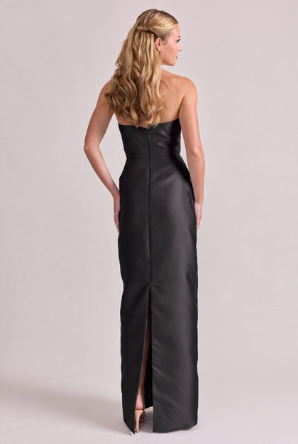 Adrienne Mikado Dress | Black