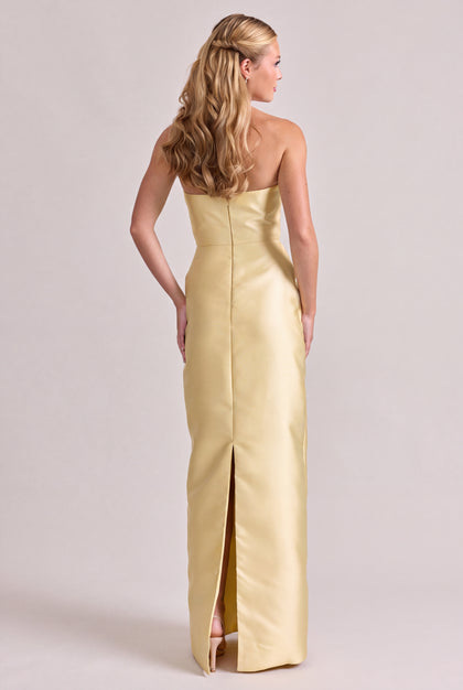 Adrienne Mikado Dress | Butter Yellow