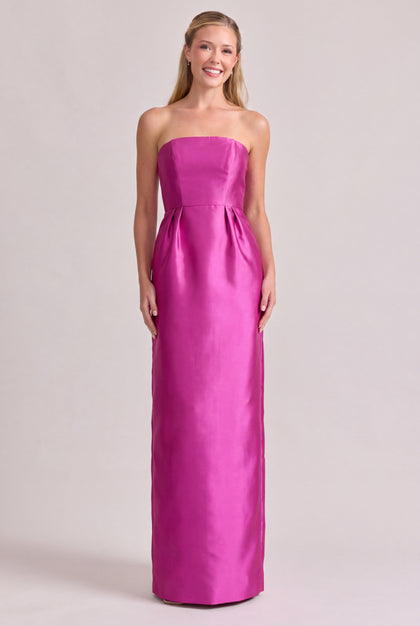 Adrienne Mikado Dress | Fuchsia