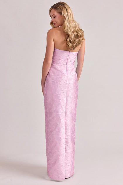 Adrienne Tonal Jacquard Dress | Baby Pink