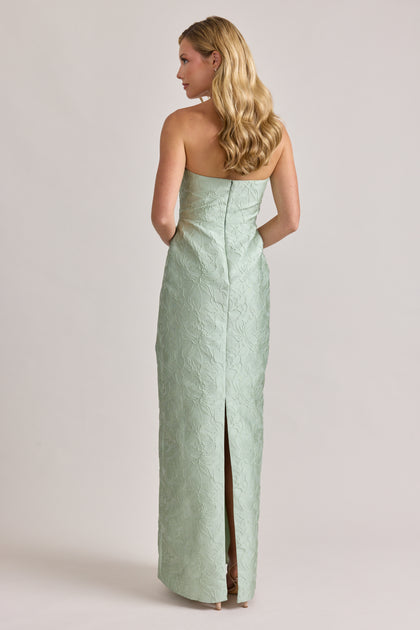 Adrienne Tonal Jacquard Dress | Sage