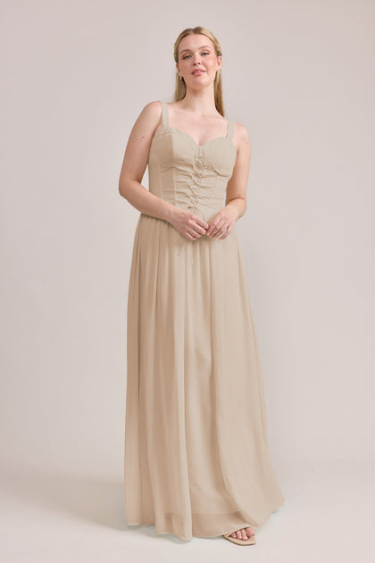 Alena Chiffon Dress | Made To Order | Champagne