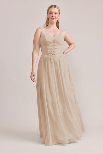 Alena Chiffon Dress | Made To Order | Champagne