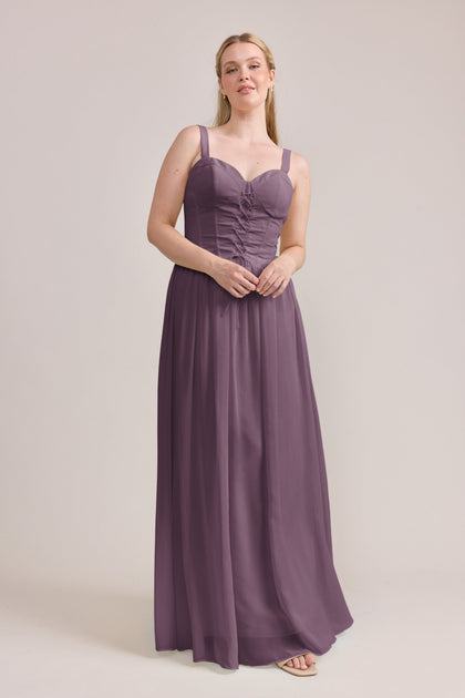 Alena Chiffon Dress | Made To Order | Dusty Purple