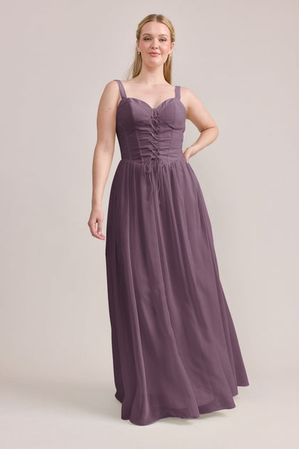 Alena Chiffon Dress | Made To Order | Dusty Purple