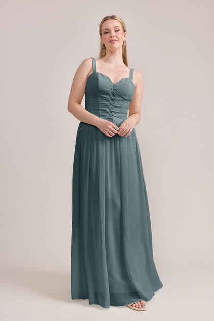 Alena Chiffon Dress | Made To Order | Eucalyptus