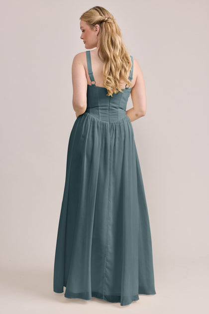 Alena Chiffon Dress | Made To Order | Eucalyptus