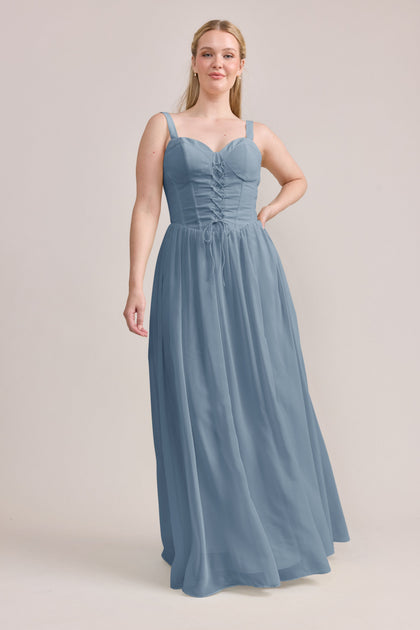 Alena Chiffon Dress | Made To Order | French Blue