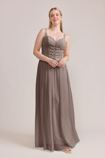 Alena Chiffon Dress | Made To Order | Latte