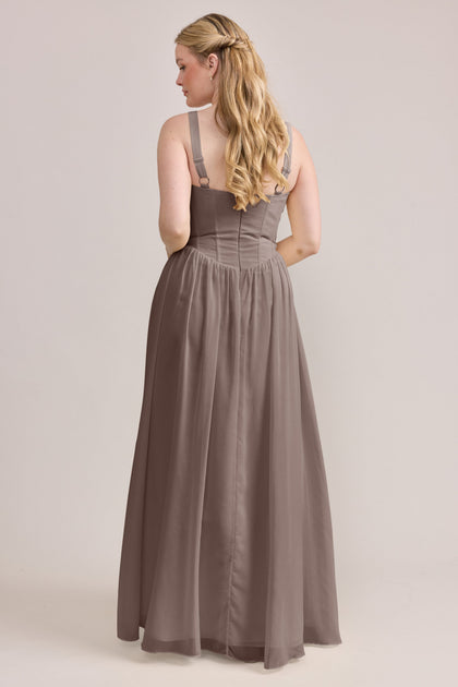 Alena Chiffon Dress | Made To Order | Latte