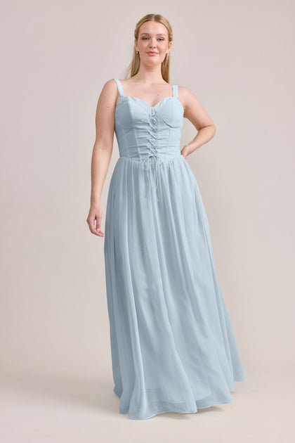 Alena Chiffon Dress | Made To Order | Light Blue