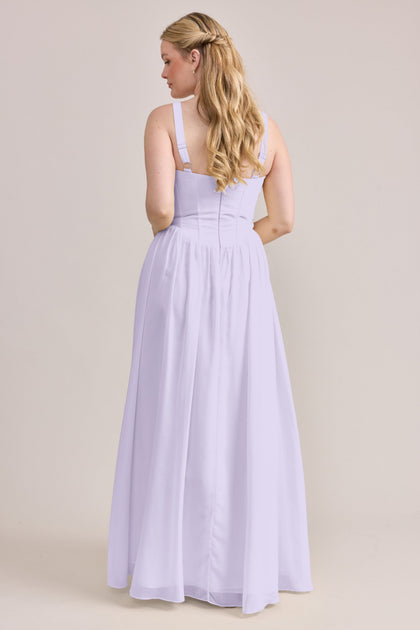 Alena Chiffon Dress | Made To Order | Light Lavender